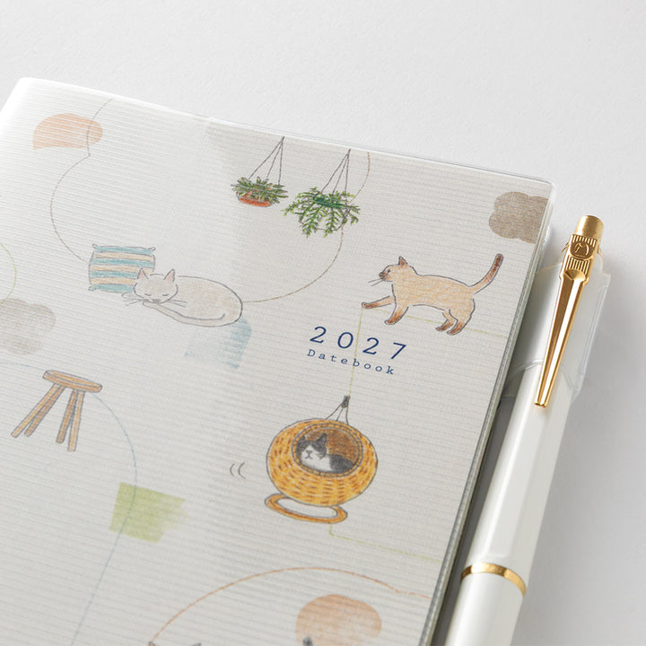 Midori A6 Pocket Diary Cat 2027