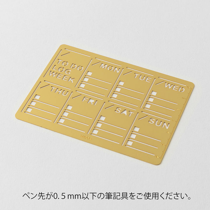 Midori Brass Calendar Template - Weekly Block — detail view