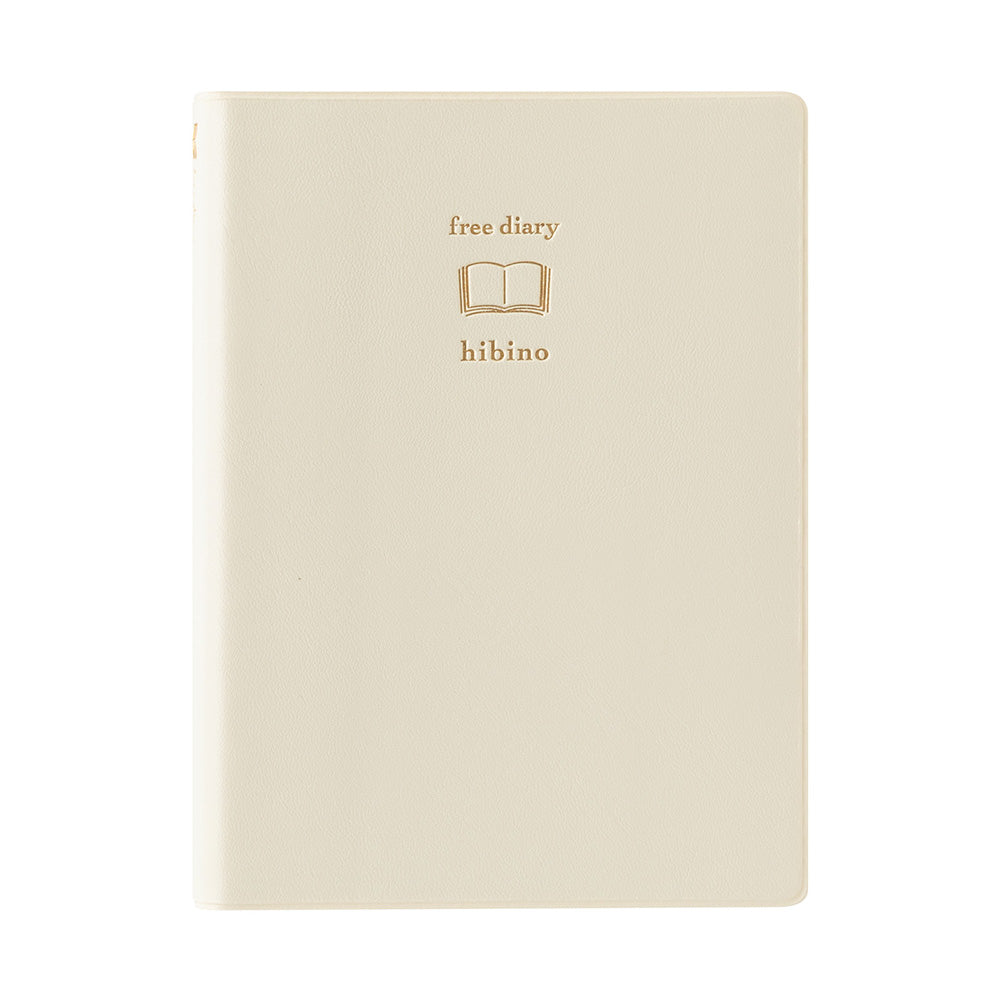 Midori Diary hibino <A6> Free Diary Ivory — side view