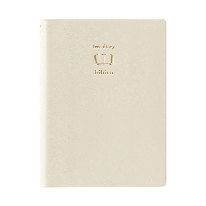 Midori Diary hibino <A6> Free Diary Ivory — side view