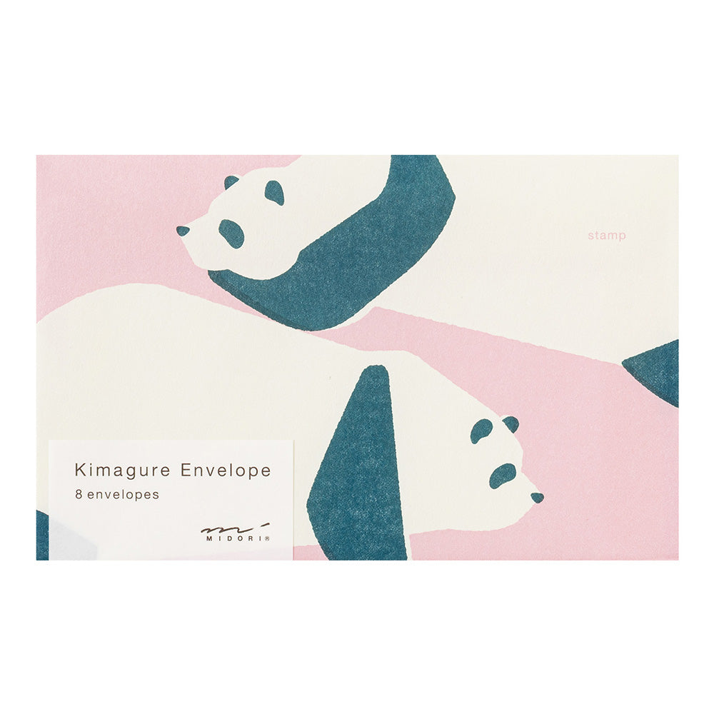 MIDORI Easy &amp; Cozy Envelope – Panda featuring sketch-style panda silhouettes with soft retro printing and cozy colors.