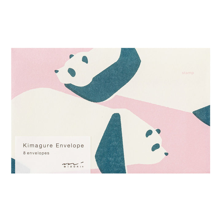 MIDORI Easy &amp; Cozy Envelope – Panda featuring sketch-style panda silhouettes with soft retro printing and cozy colors.