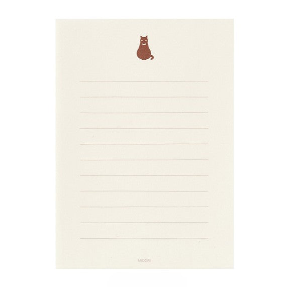 Midori Letter Paper &amp; Envelopes with Stickers 947 Black Cat A