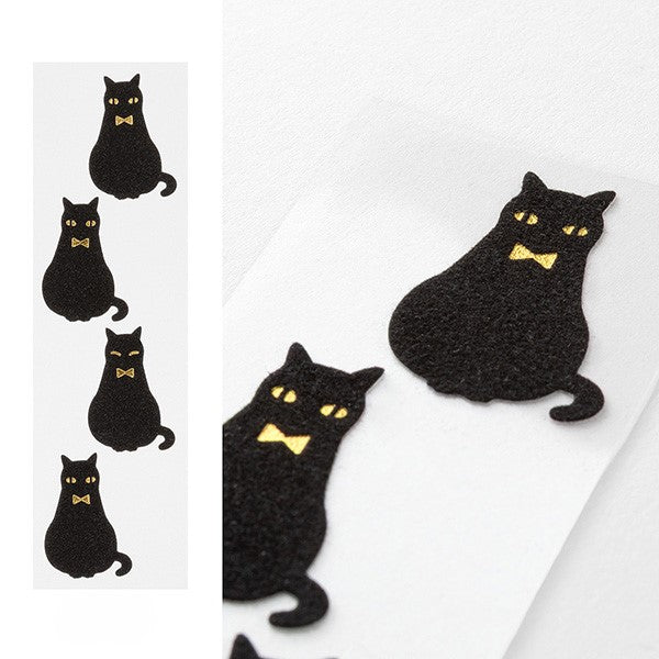 Midori Letter Paper &amp; Envelopes with Stickers 947 Black Cat A