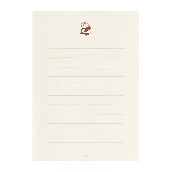 Midori Letter Paper &amp; Envelopes with Stickers 948 Panda A — detail view