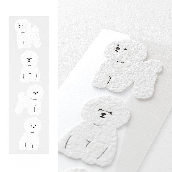 Midori Letter Paper &amp; Envelopes with Stickers 949 Bichon Frise — in use