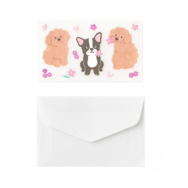 Midori Mini Letter Paper &amp; Envelopes with Stickers 942 For You Dog — with packaging