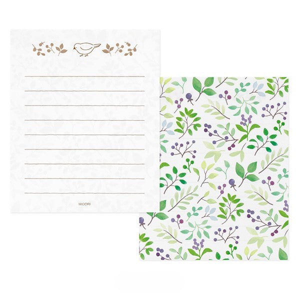 Midori Mini Letter Paper &amp; Envelopes with Stickers 944 For You Bird — detail view
