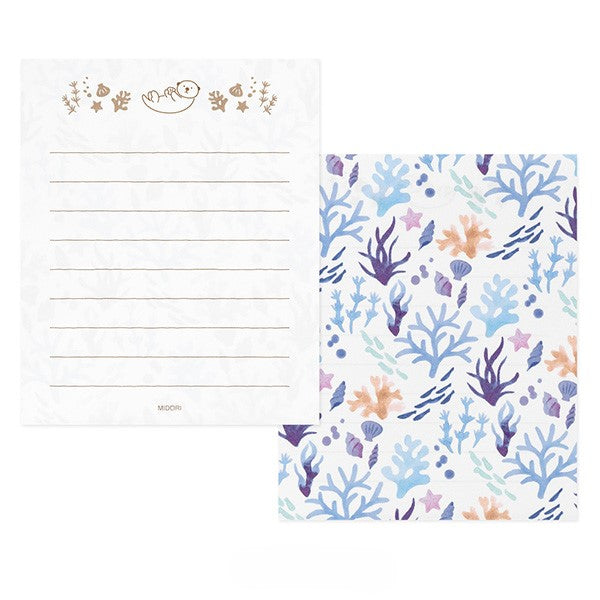 Midori Mini Letter Paper &amp; Envelopes with Stickers 945 For You Sea Otter — detail view