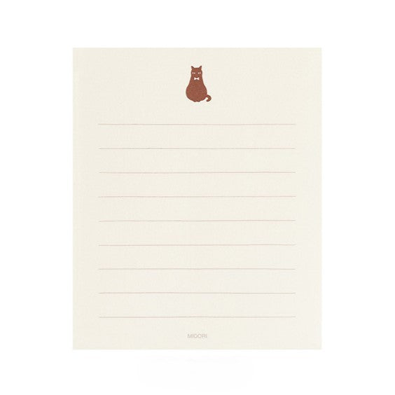 Midori Mini Letter Paper &amp; Envelopes with Stickers 951 Black Cat A — detail view