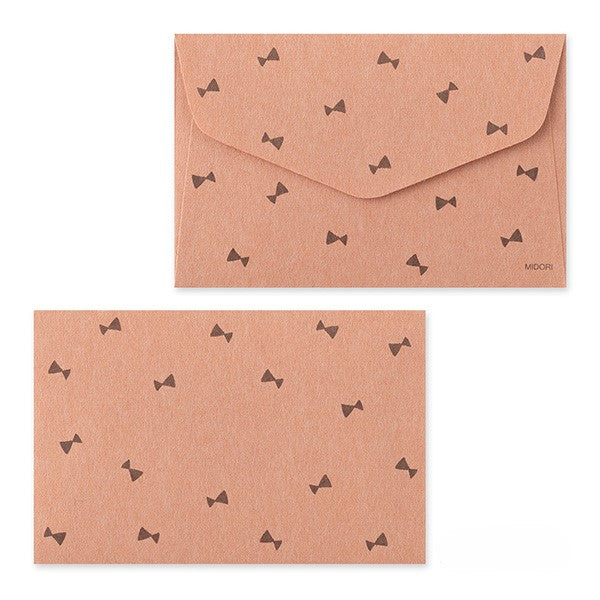 Midori Mini Letter Paper &amp; Envelopes with Stickers 951 Black Cat A — with packaging