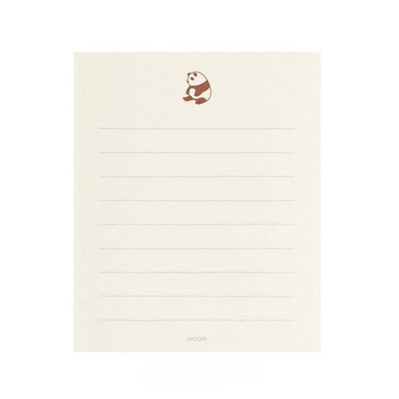 Midori Mini Letter Paper &amp; Envelopes with Stickers 952 Panda A — detail view