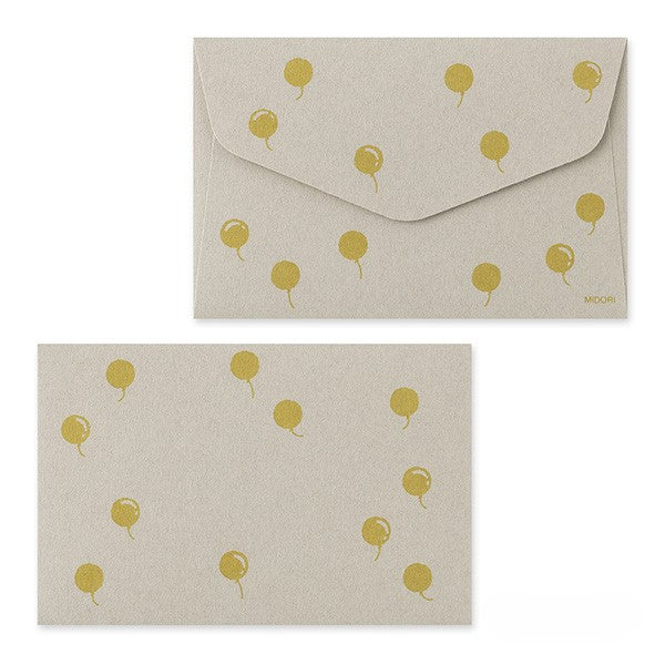 Midori Mini Letter Paper &amp; Envelopes with Stickers 953 Bichon Frise — with packaging