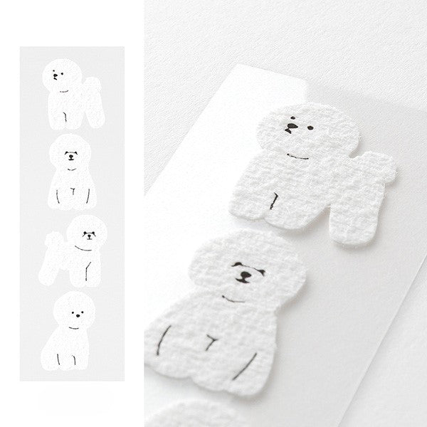 Midori Mini Letter Paper &amp; Envelopes with Stickers 953 Bichon Frise — in use