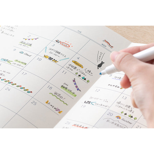 Midori Paintable Rotating Stamp Dial - Daily Life Record – colouring example