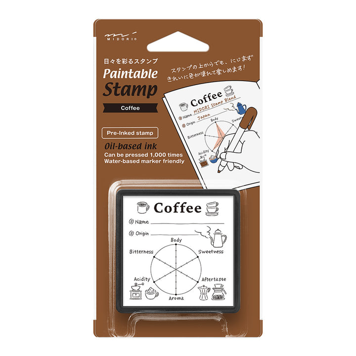 Midori Paintable Stamp Pre-inked - Coffee — front view
