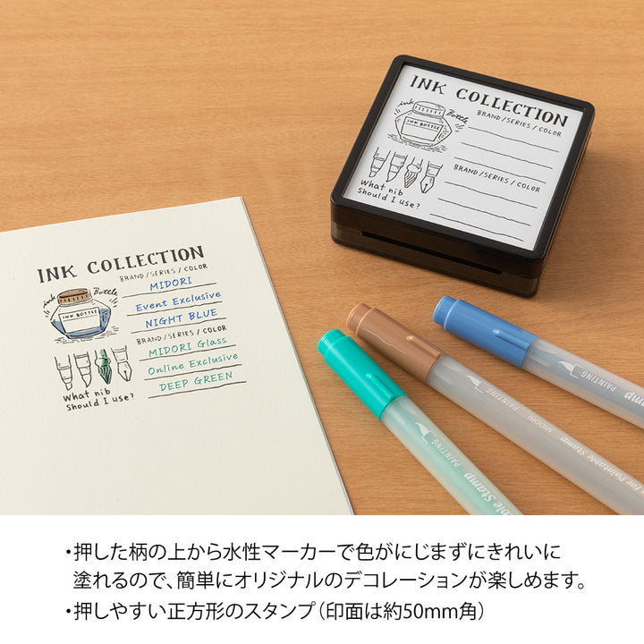 Midori Paintable Stamp Pre-inked - Ink Collection A — angle view