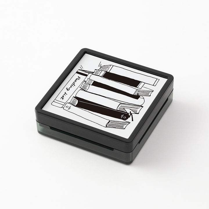 Midori Paintable Stamp Pre-inked - Reading List — side view