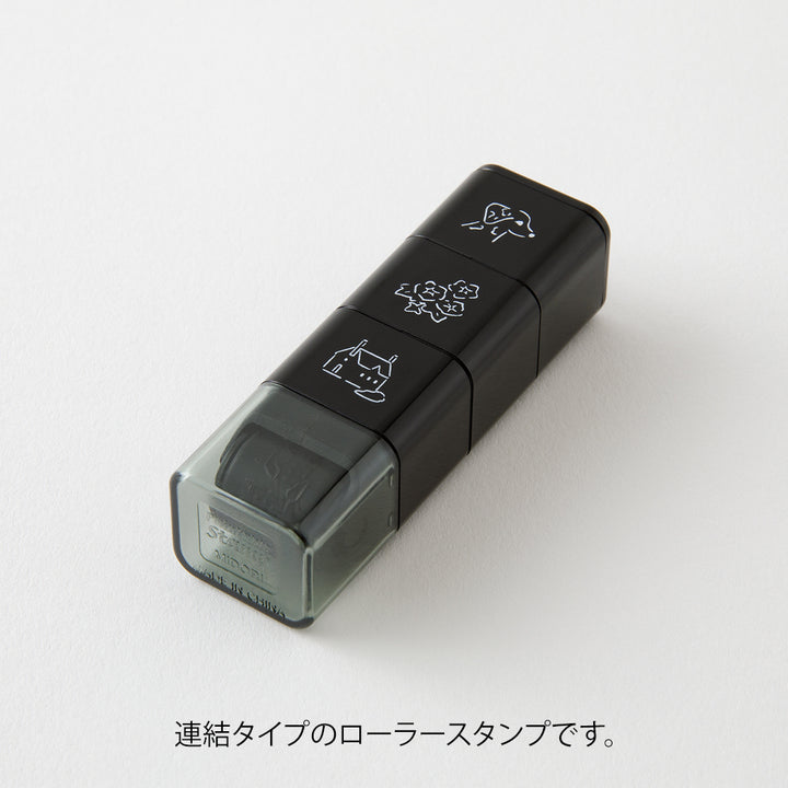 Midori Paintable Stamp Roller - Dog &amp; Landscape — side view