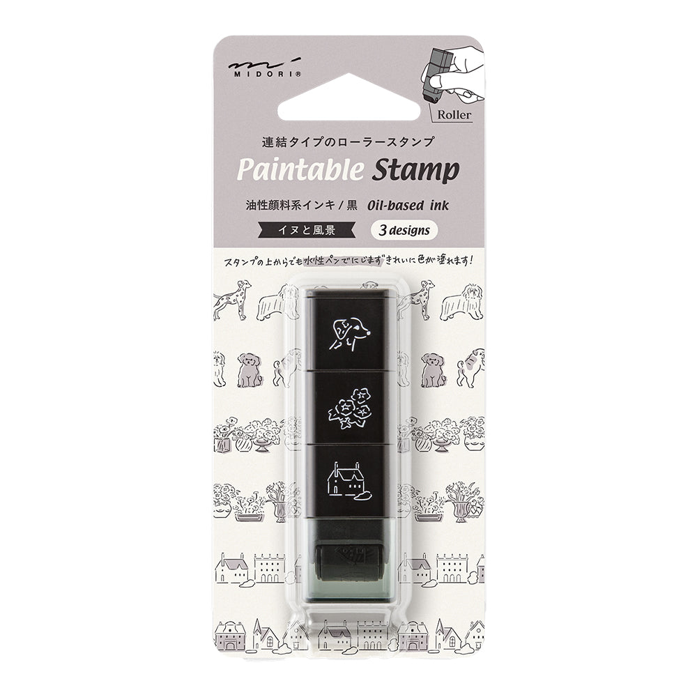 Midori Paintable Stamp Roller Dog and Landscape, Midori, Stamp Roller, Midori Paintable Stamp Roller, Cityluxe