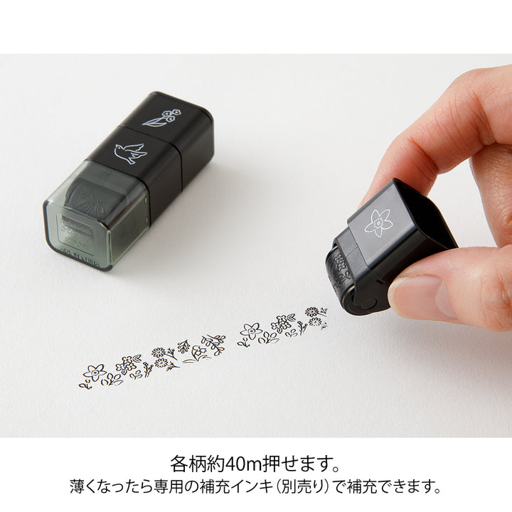Midori Paintable Stamp Roller - Plant — with packaging