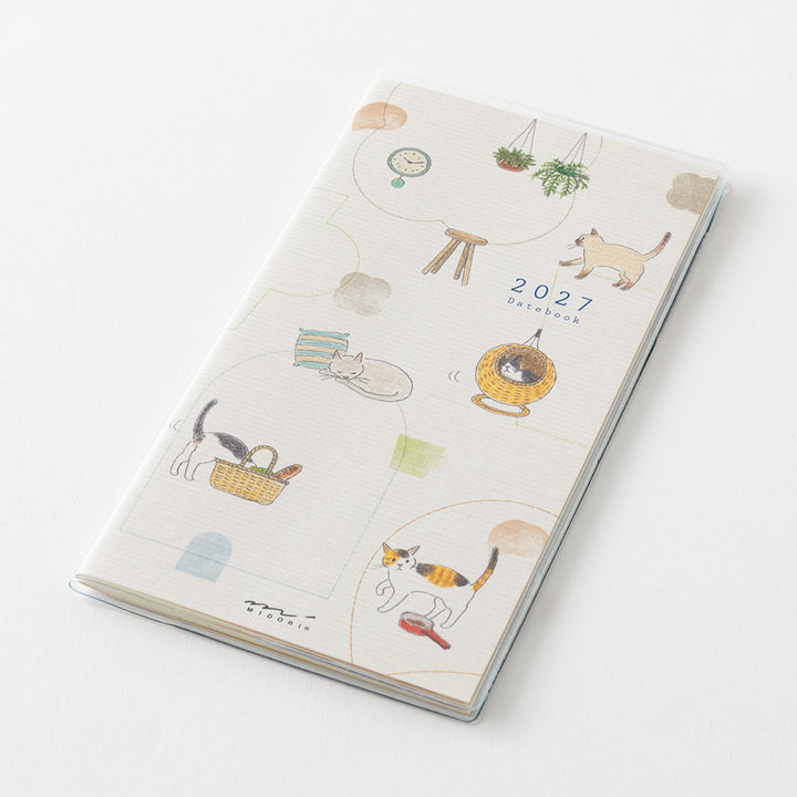 Midori Slim Pocket Diary Cat 2027
