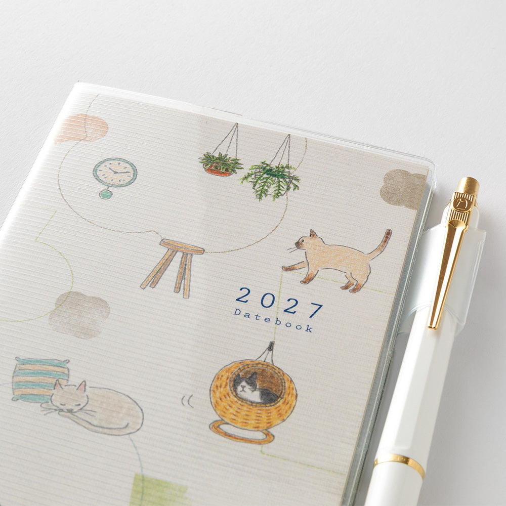 Midori Slim Pocket Diary Cat 2027