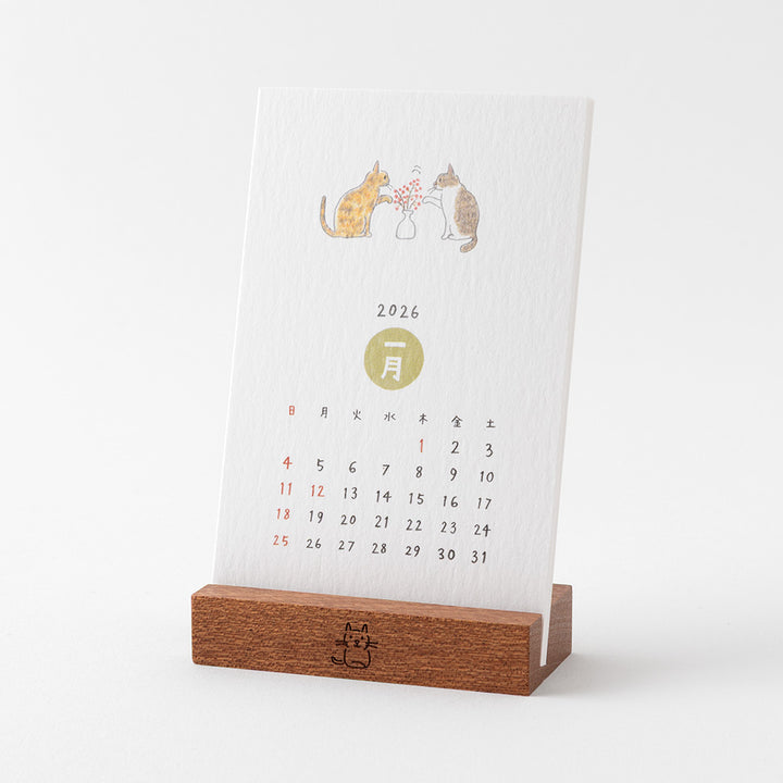 Midori Stand Calendar 2026 - Cat — detail view