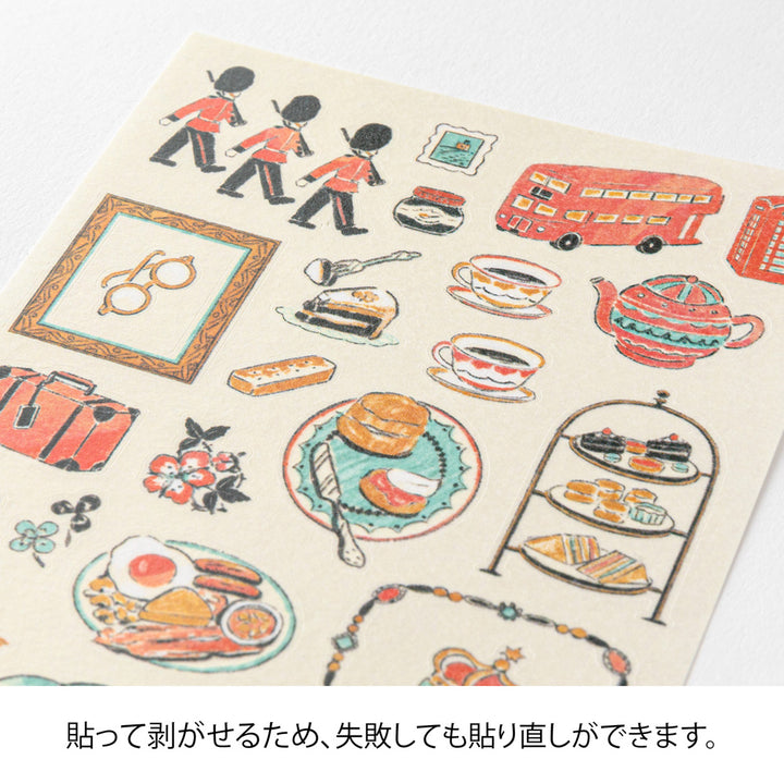 Midori Sticker 2710 British Motifs — detail view