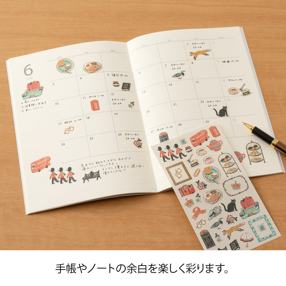 Midori Sticker 2710 British Motifs — with packaging