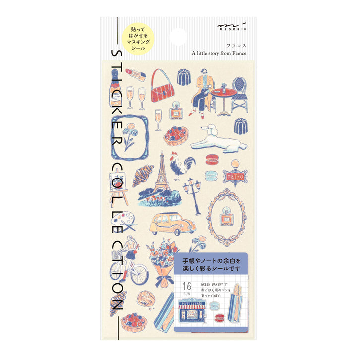 Midori Sticker 2711 French Motifs — front view