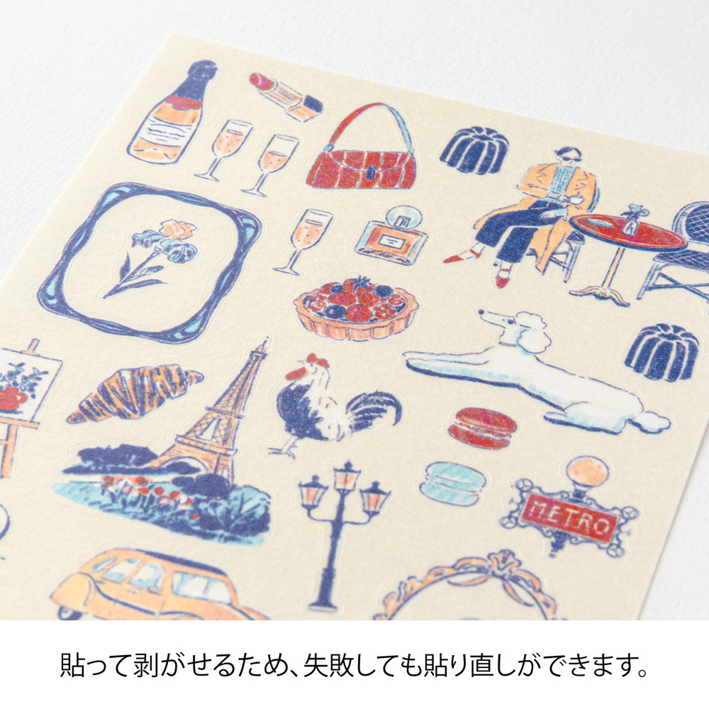 Midori Sticker 2711 French Motifs — detail view