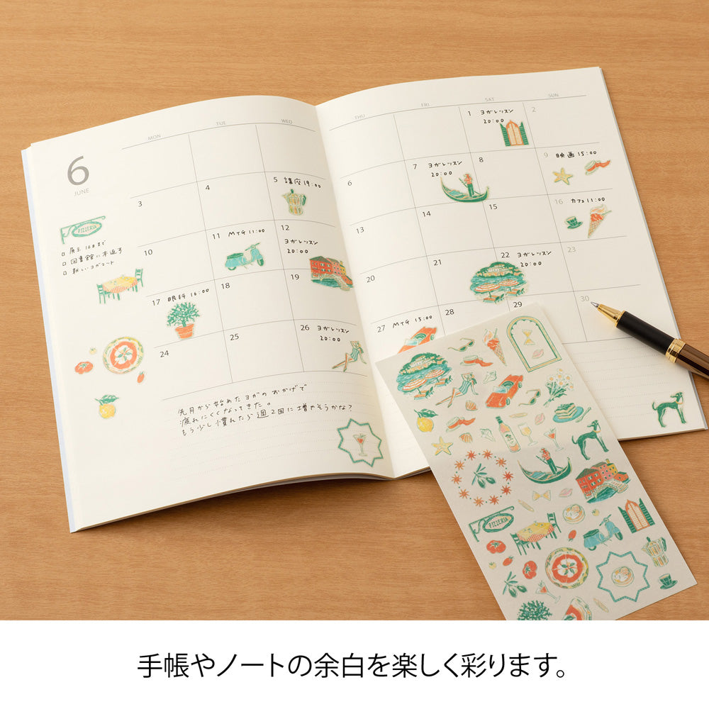 Midori Sticker 2712 Italian Motifs — with packaging