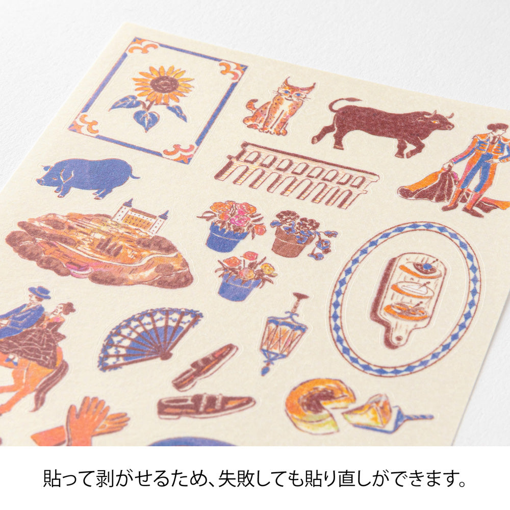 Midori Sticker 2713 Spanish Motifs — detail view