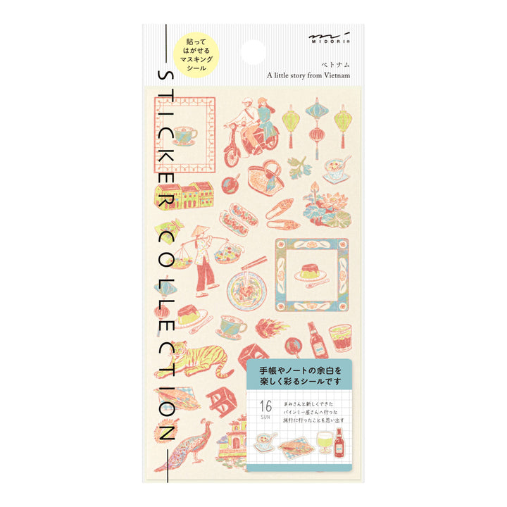 Midori Sticker 2718 Vietnamese Motifs — front view
