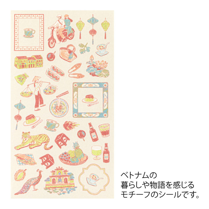 Midori Sticker 2718 Vietnamese Motifs — side view