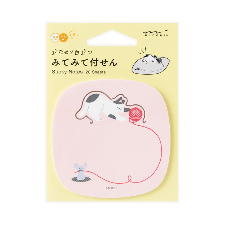 Midori Sticky Notes Pop-up Cat — front view