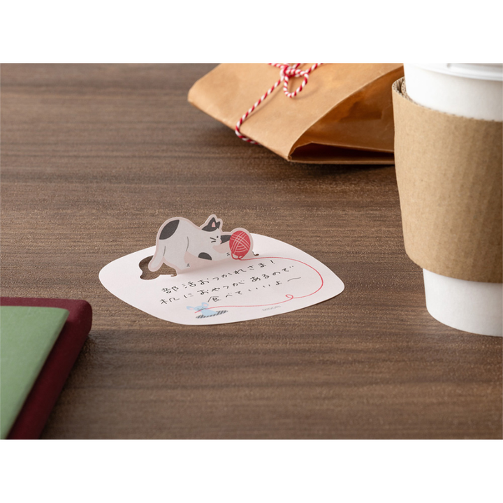 Midori Sticky Notes Pop-up Cat — with packaging