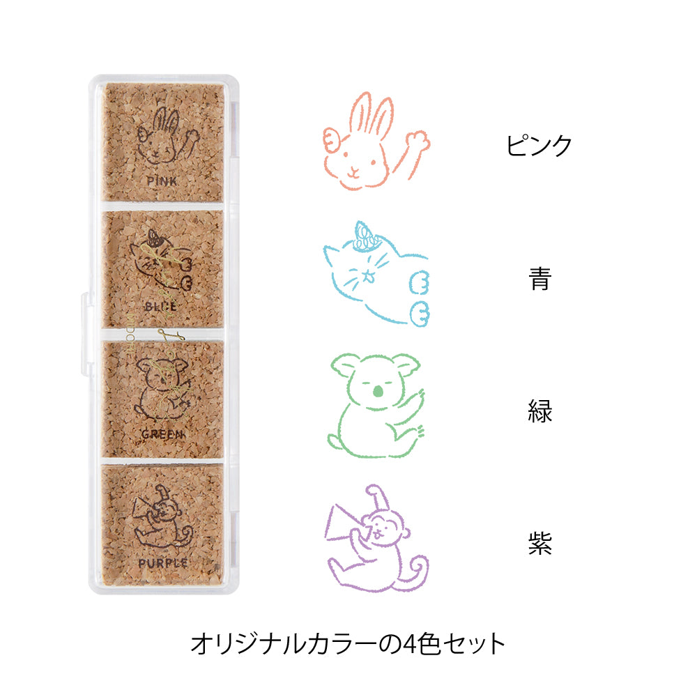 Midori Yuru Log Pre-inked Stamp Animal Poses, Midori, Pre-inked Stamp, Yuru Log, Midori Pre-inked Stamp, Cityluxe