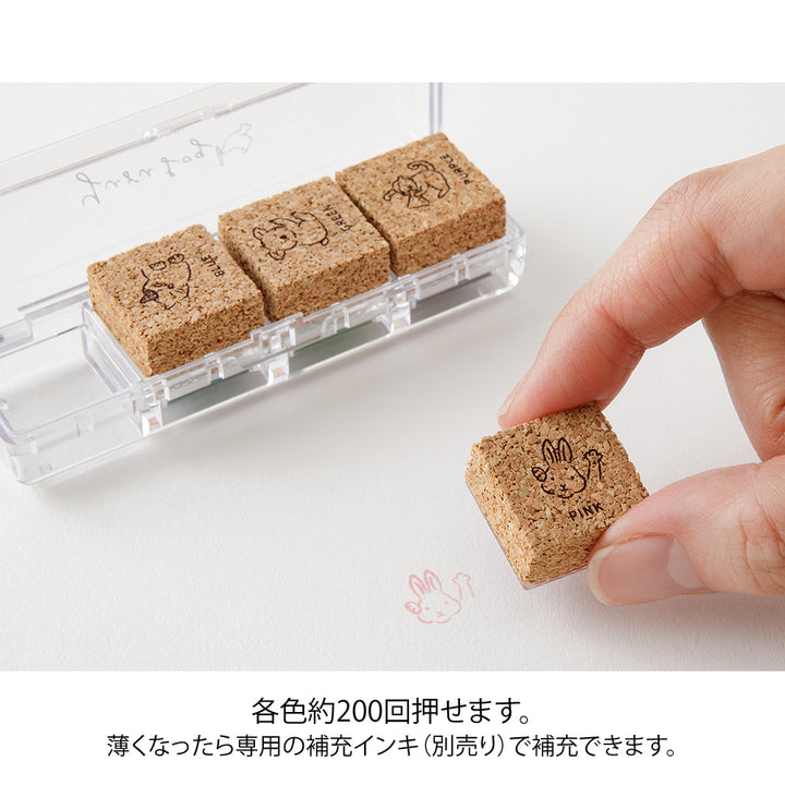 Midori Yuru Log Pre-inked Stamp Animal Poses, Midori, Pre-inked Stamp, Yuru Log, Midori Pre-inked Stamp, Cityluxe
