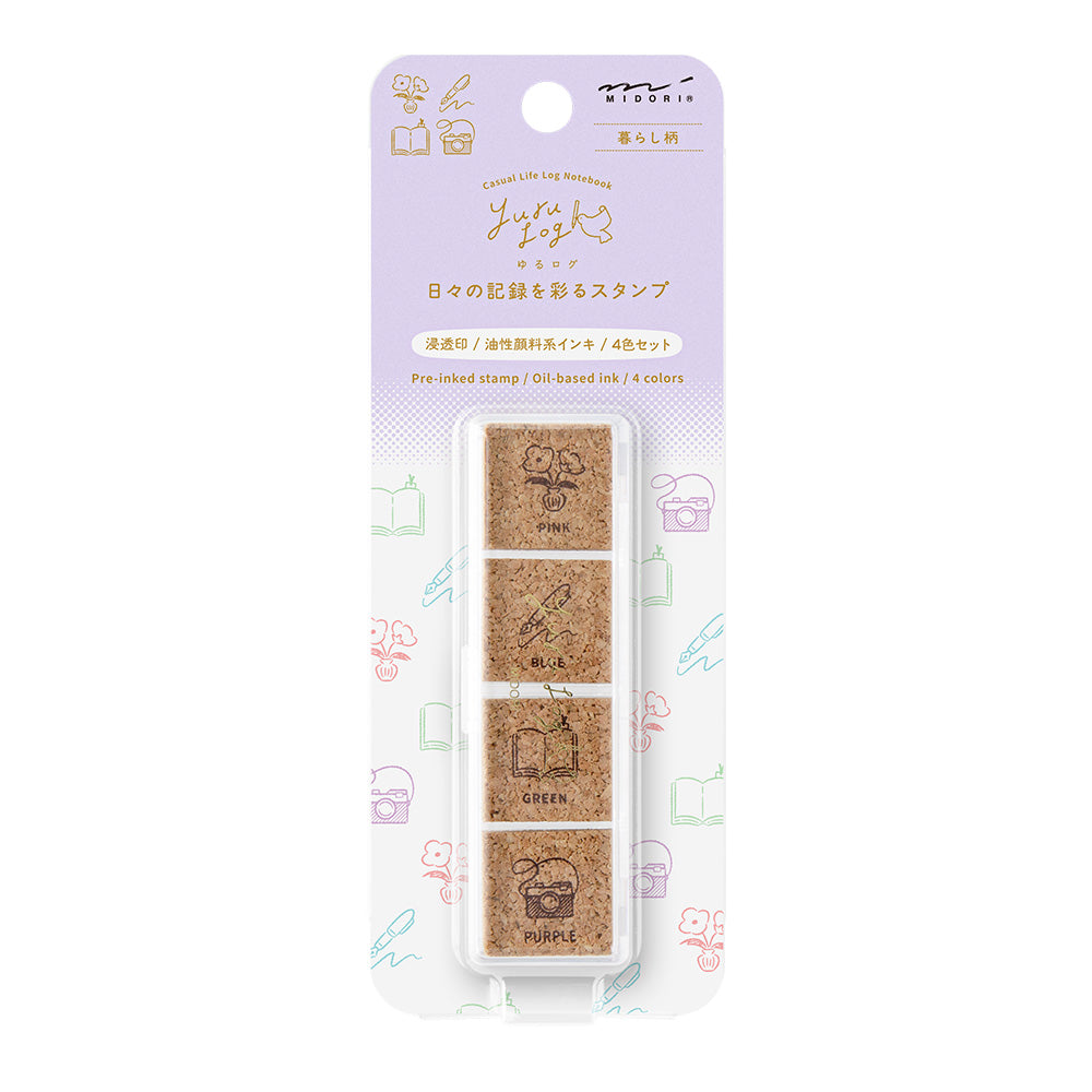 Midori Yuru Log Pre-inked Stamp Daily Life, Midori, Pre-inked Stamp, Yuru Log, Midori Pre-inked Stamp, Cityluxe