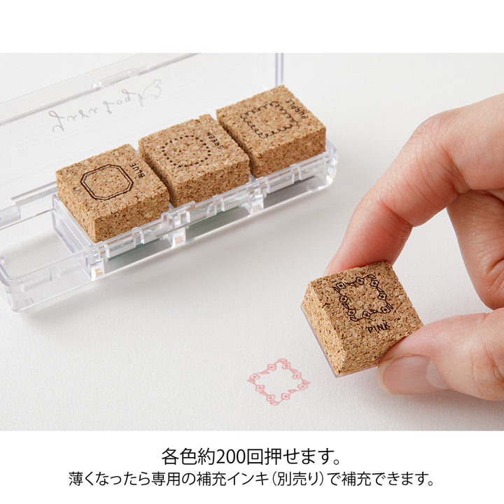 Midori Yuru Log Pre-inked Stamp Geometry, Midori, Pre-inked Stamp, Yuru Log, Midori Pre-inked Stamp, Cityluxe