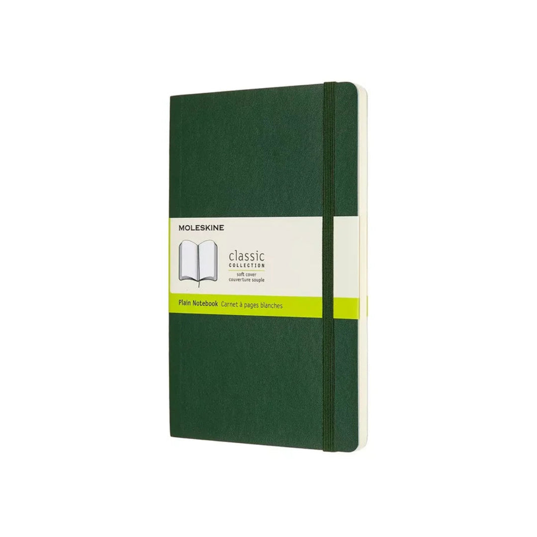 Moleskine Classic Large plain softcover notebook in Myrtle Green, 13 x 21 cm