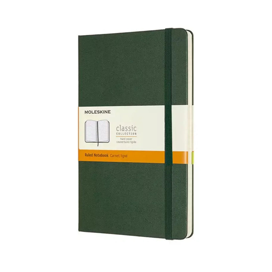 Moleskine Classic Large ruled hardcover notebook in Myrtle Green, 13 x 21 cm