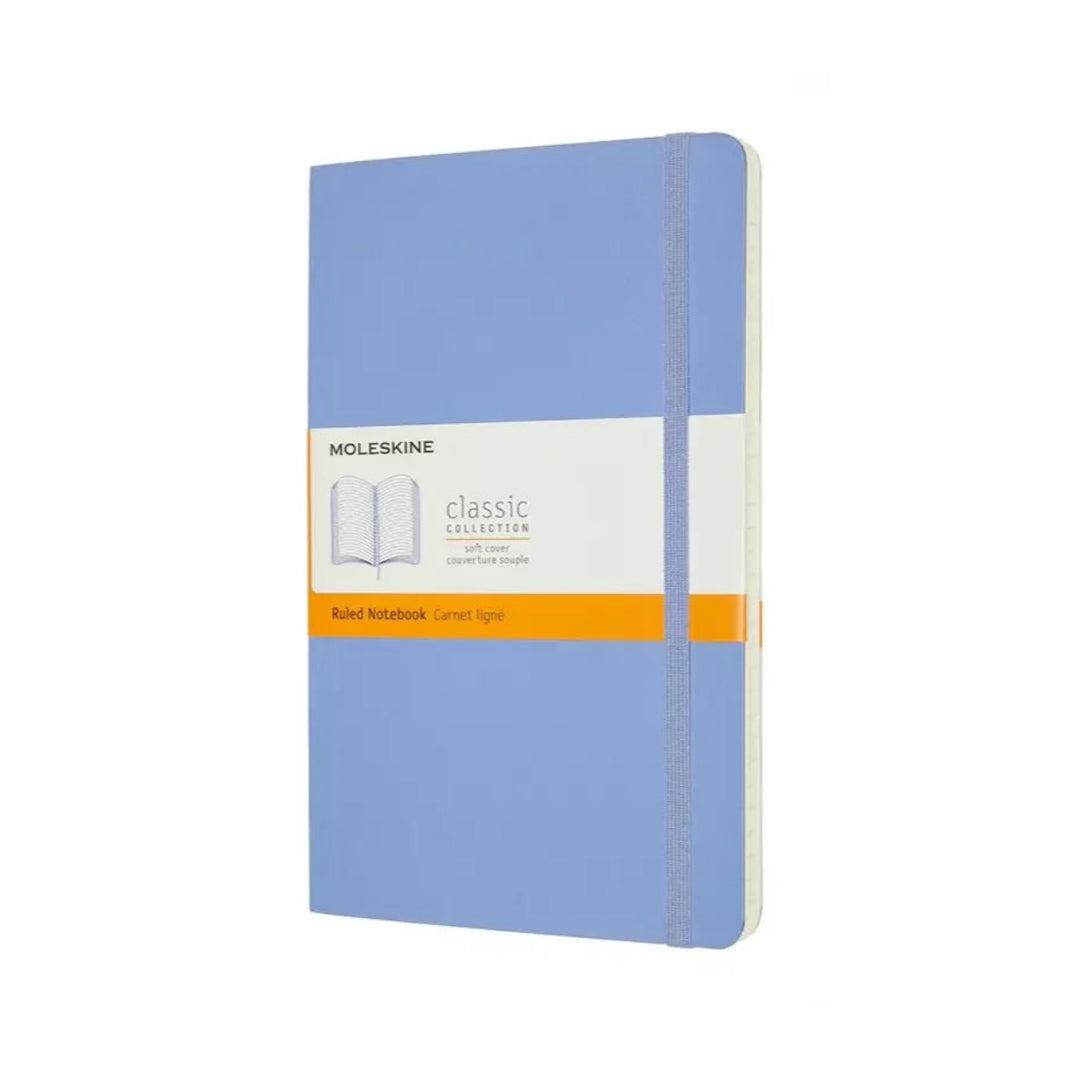 Moleskine Classic Large ruled softcover notebook in Hydrangea Blue, 13 x 21 cm