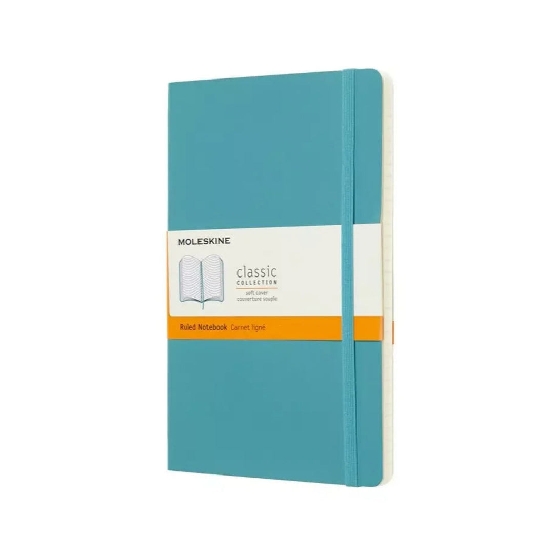 Moleskine Classic Large ruled softcover notebook in Reef Blue, 13 x 21 cm