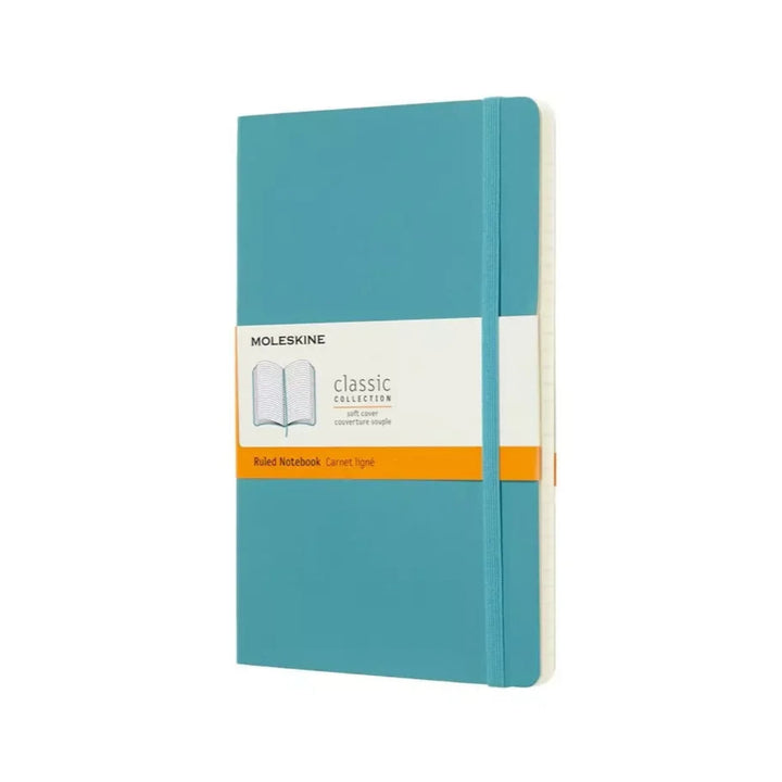 Moleskine Classic Large ruled softcover notebook in Reef Blue, 13 x 21 cm