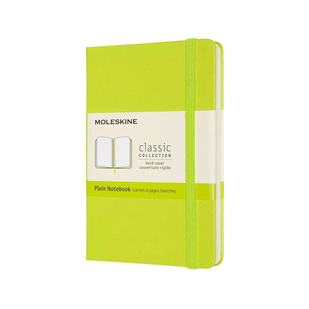 Moleskine Classic Pocket plain hardcover notebook in Lemon Green, 9 x 14 cm