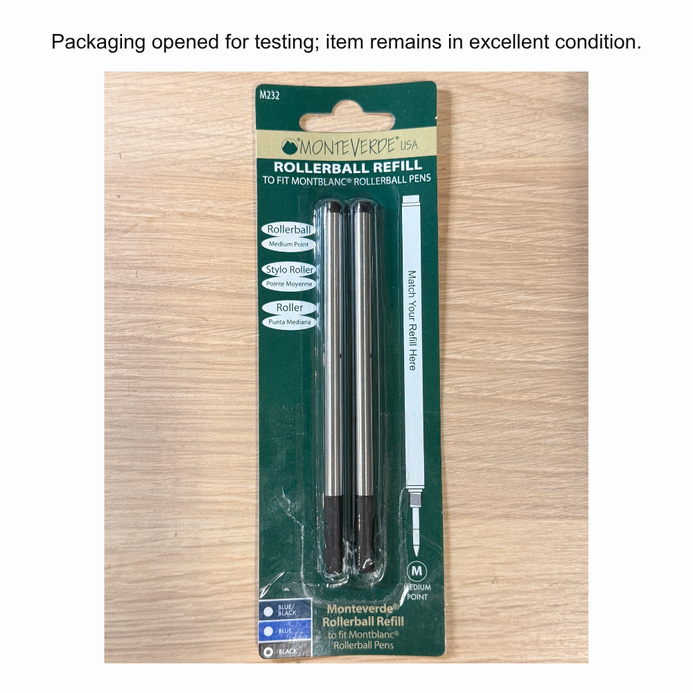 Monteverde Refill Packaging Opened for Testing Purposes