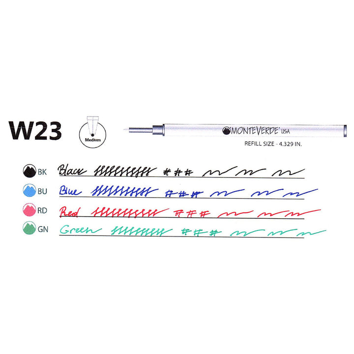 Monteverde Rollerball Refill To Fit Most Capped Rollerball Pens, Black, 2 Pack – detail view
